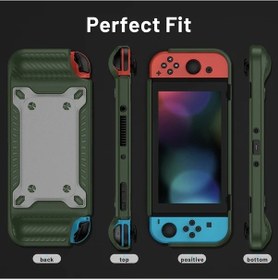 Resim Cloud011 Nintendo Switch Oled Yeşil Şok Emici Taşınabilir Koruyucu Kılıf Manyetik Kart Yuvalı 