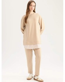 Resim DeFacto Harem Basic Düz Sweatshirt Kumaşı Pantolon D9363AX25SPBG352 