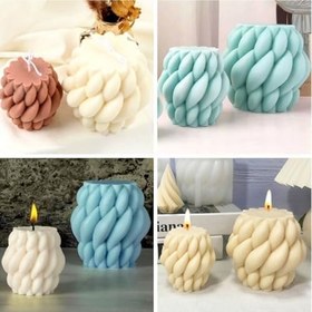 Resim Silikon Mum Yağmur Damlası Şekilli Büyük Boy 3D Geometrik Kavisli Sütun Sabun Kalıbı 