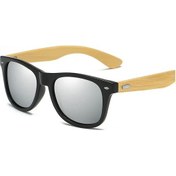 Resim Dıxsg Retro Bambu Uv400 Güneş Gözlüğü Unisex Bisiklet Spor Yuvarlak Moda Gözlükkahverengiyellow51 Gri 