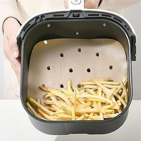 Resim Buffer 50 Adet Air Fryer Pişirme Kağıdı Tek Kullanımlık Hava Fritöz Yapışmaz Yağlı Kağıt Delikli Model 