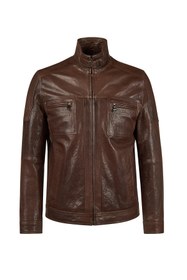 Resim Wade Erkek Kahverengi Slim-fit Deri Ceket - Kahverengi / 2XL 