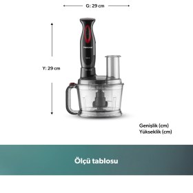 Resim Homend Functionall 2851H Mutfak Robotu Siyah Kırmızı 