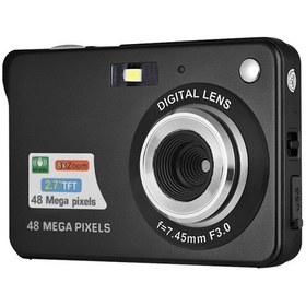 Resim Geeroyoo Siyah Dijital Fotoğraf Makinesi 48mp 1080p Video, 8x Dijital Zoom, 2.7 İnç Lcd Ekran, Elektronik Image Stabilizasyon Ve Dahili Lithium Pil 