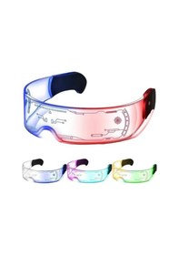 Resim Aydınlatmalı Led Parti Gözlüğü Çok Renkli Modlu Cyberpunk Tasarım 1 