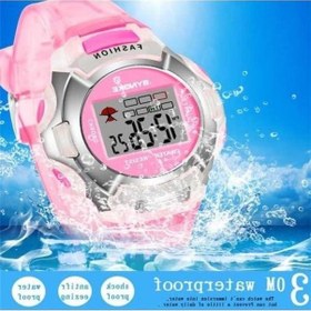 Resim Flybuy 99329 Su Geçirmez Çocuk Spor Saati - Mor Ve Çok Renkli, Aydınlık, Alarm Ve Takvim Özellikleri Çok Renkli 