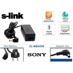 Resim Necipbilgisayarltd S-Link Sl-Nba430 39W 19.5V 2A 6.5x4.4 Sony Uyumlu Notebook Standart Adap 