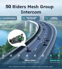 Resim Just Cheap Store C50 2x Motosiklet Intercom Kask Kulaklık 1000 Mah Rgb Işıklı Çift Eşleşme 