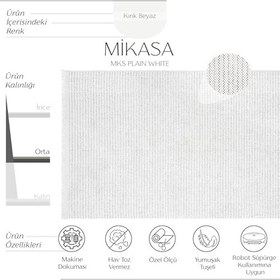 Resim Cool Halı Mikasa MKS Plain Beyaz Yumuşak Dokulu Halı Kilim Salon Koridor Kesme Halı Dokuma Makine Halısı 