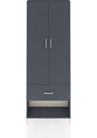 Resim Arges Dolap Tek Raflı Tek Çekmeceli Tek Askılı 88x30x243 Antr... Antrasit 