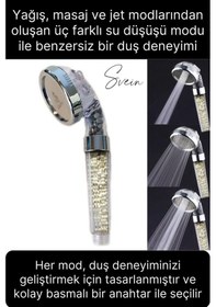 Resim Premium Duş Seti 3 Fonksiyonlu Tasarruflu Başlık Esnek Kırılmaz Çatlamaz Paslanmaz Sızdırmaz Hortum Mat - Siyah 