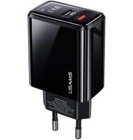 Resim Usams US-CC133 T40 20 W QC3.0 - PD Type-C + USB Dijital Göstergeli Hızlı Şarj Cihazı 