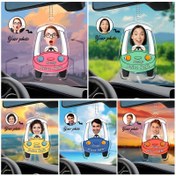 Resim 1 adet Özelleştirilmiş Akrilik Araba Askısı - Kişiselleştirilmiş Fotoğraf Güvenlik Mesajı, Pembe/Kırmızı/Yeşil/Mavi/Sarı Renklerde Canlı Tasarımlar - Eşsiz Babalar Günü Hediyesi, Araba Asma Süsleri 