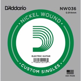 Resim D'addario NW036 Nickel Wound Elektro Gitar Teli (.036) 