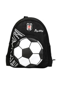 Resim Beşiktaş Lisanslı 3d Futbol Topu Baskılı Anaokulu Çantası - 2 Bölmeli Küçük Boy Sırt Çantası Siyah - Beyaz 
