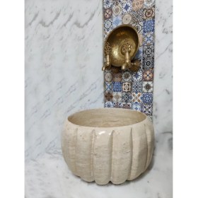 Resim Akm Dekor Traverten Modern Kavun Dilimli Mermer Kurna 