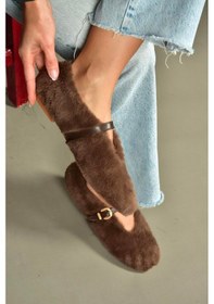 Resim Fox Shoes V820105504 Kahverengi Peluş Günlük Düz Kadın Babet Kahverengi 