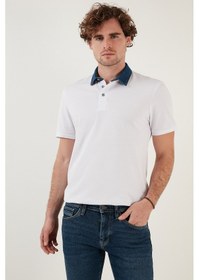 Resim Buratti % 100 Pamuk Düğmeli Regular Fit Erkek Polo Yaka T Shirt 5902134 Beyaz 