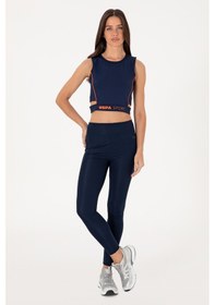 Resim U.S. Polo Assn. Kadın Lacivert Yüksek Bel Spor Tayt 50312978-VR033 