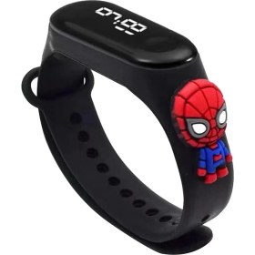 Resim Zavira Çocuk Kol Saati LED Dokunmatik Su Geçirmez Spiderman Örümcek Adam 