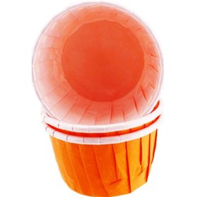 Resim Cupcake Kalıbı Küçük Boy Düz Renk 44X35 Mm 100 Adet Turuncu 