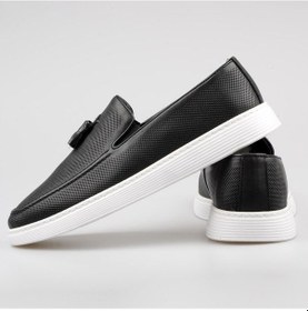 Resim Siyah Püsküllü Loafer Hafif Taban Günlük Ayakkabı 