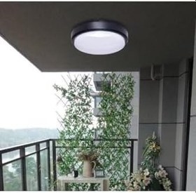 Resim Balkon Lambası Teras Lambası Artos 15w Yuvarlak Siyah Banyo Lambası 6400k Beyaz Işık Tavan Lambası (Siyah) 