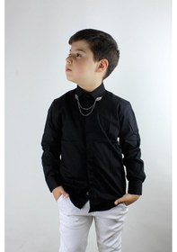 Resim Doctor Junior Erkek Çocuk Zincir Yakalı Gömlek Siyah Siyah 