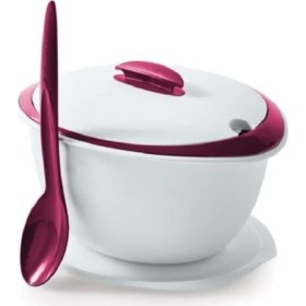 Resim Tupperware Şık Servis Mikrodalga Fırın Isıtma Tenceresi 