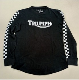 Resim TRİUMPH SCRAMBLER BASKI BİSİKLET YAKA UZUN KOL TSHİRT 