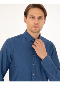 Resim Pierre Cardin Erkek İndigo Gömlek Desenli 50293255-vr028 İndigo 