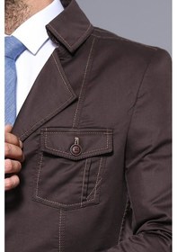 Resim Safari Model Kahverengi Pamuk Trençkot Wessi 