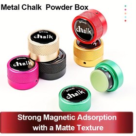 Resim Manyetik Bilardo Tebeşir Tutucu - Mini Klipsli Kompakt Yuvarlak Saklama Kutusu, Alüminyum Alaşım, Karışık Renkler 