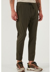 Resim Buratti Slim Fit Lastikli Bel Boru Paça Kemer Detaylı Erkek Pantolon 5543S86Jmilano Haki 