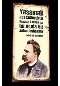 Resim Frederich Nietzsche mini retro ahşap poster 