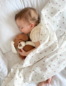 Resim Amigurumi Sevimli Pati Köpüş Bebek Seti - Müslin Battaniye 