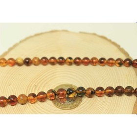 Resim Kehribar 8mm/2 adet boncuk taş (23470-1) Gümüş 