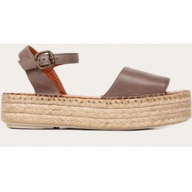 Resim Bueno Shoes Deri Gri Kadın Dolgu Topuklu Sandalet 