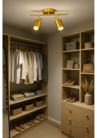 Resim Koal Avize Spoti 2'li Eskitme Renk Gün Işığı Modern Tasarım Cafe - Mutfak - Banyo Spot Ledli Sıralı Avize Eskitme Eskitme 