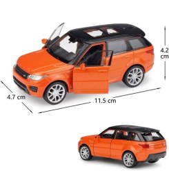 Resim Welly Range Rover Çek Bırak Araba 2'li Set (Turuncu-Gri) 