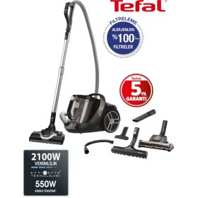 Resim Tefal Turbo Başlıklı 5 Yıl Garantili 5 Silence Force Cyclonic Toz Torbasız Elektrikli Süpürge, Siklon + Yüksek Verimli Filtre 