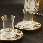 Resim Sandro Moreno 1453 Antik Rose Gold 12 Parça 6 Kişilik Çay Seti 110 ml 