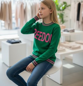Resim Minimoda Kids Freedom Yazılı Kız Triko Kazak 