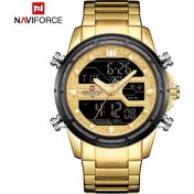 Resim Hanyang Gg Navıforce Erkekler Için Saatler Lüks Marka Dijital Kronograf Spor Kuvars Kol Saati Su Geçirmez Askeri Çelik Bant Aydınlık Saat (Yurt Dışından) 