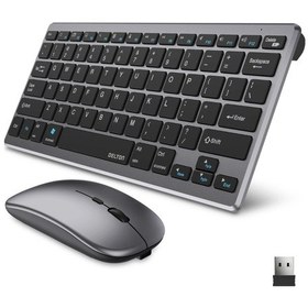Resim Tek Bluetooth Ve 2.4g Destekli Kablosuz Klavye Mouse Seti Şarj Edilebilir Najmaddin 
