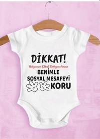 Resim Tuğbababy Baby Sosyal Mesafeyi Koru Zıbın Kız Erkek Beyaz 