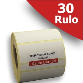 Resim Kalite Barkod 75X30 Termal Etiket | 30 Rulo Barkod Etiketi 