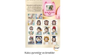 Resim Çocuk Fotoğraf Makinesi 2.4inc Anında Baskı Hd Video Çift Kamera Müzikli Oyunlu Selfie Kamera Şarjlı 