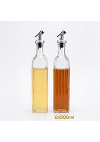 Resim Porsima Dhz90116-3 2li Sızdırmaz Kapaklı Cam Yağlık Sirkelik Yağdanlık 500ml 