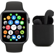 Resim Mmctech Akıllı Saat T500 Plus + Uyumlu Kablosuz Kulaklık Ikili Set Ios Android Smartwatch 
